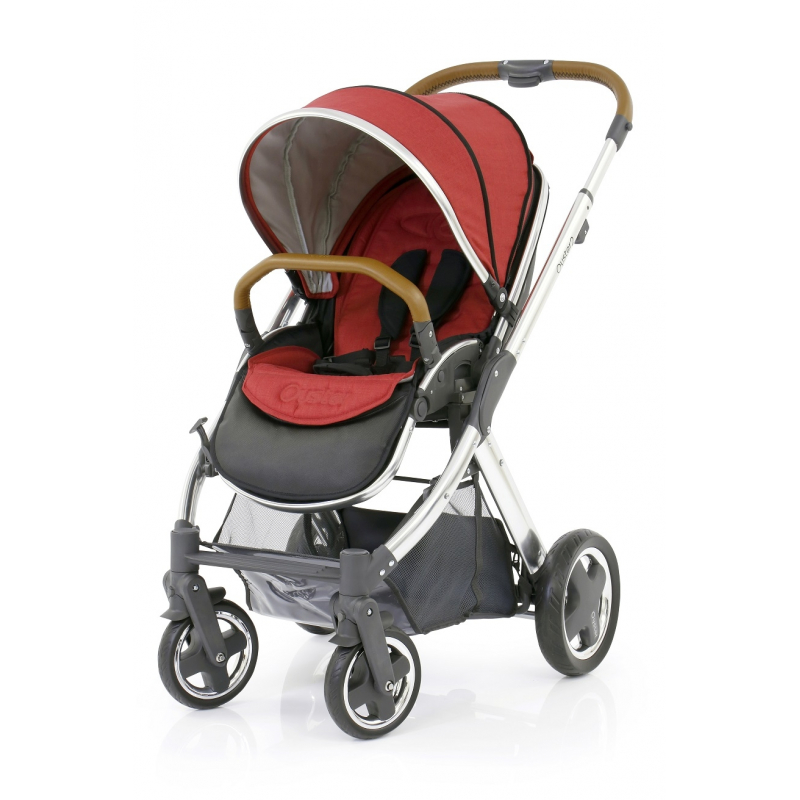 BabyStyle Oyster 2 kočárek Mirror Tan/Tango Red 2017