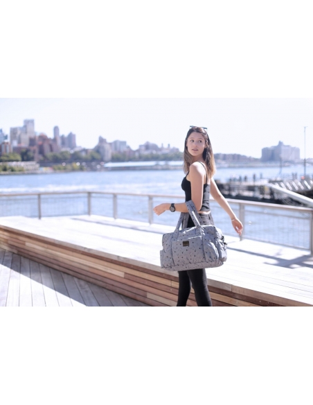 7AM Enfant SoHo satchel, Heather Grey Stars