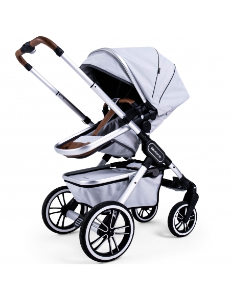 Kombinovaný kočárek Teutonia TRIO Silver /Melange Light 2020