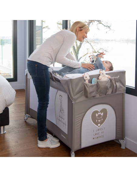 RENOLUX OPTIC Z postieľka s prebaľovacím pultom 2020, Sophie la girafe So Chic