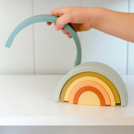 OB Designs Silicone Rainbow Stacker, Cherry