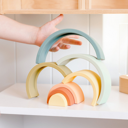 OB Designs Silicone Rainbow Stacker, Cherry
