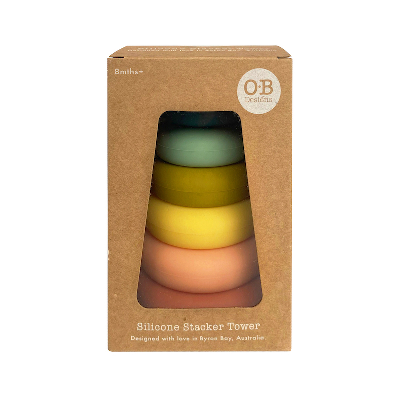 OB Designs Silikónová stohovacia veža, Blueberry
