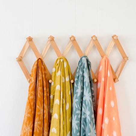 OB Designs Bamboo + Cotton Muslin 120x120, Peach / Daisy Print