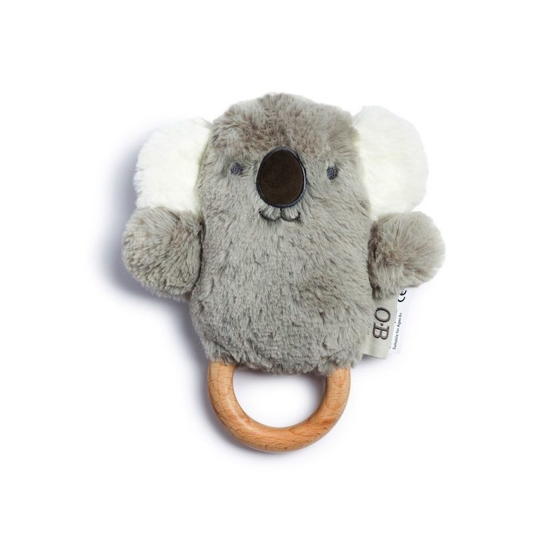 OB Designs Soft Rattle Toy Koala, Grey