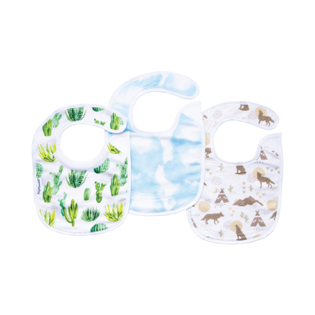 Tiny Twinkle Feeder Bib, 3 pcs - Cacti