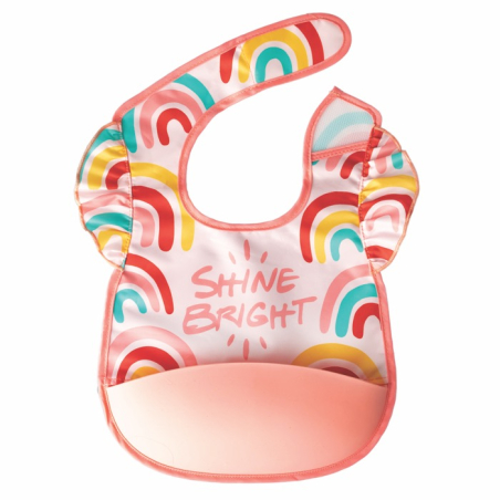 Tiny Twinkle Mess-proof Silicone Pocket Bib, Shine Bright