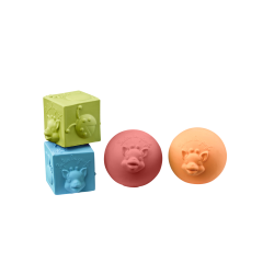 Vulli Dárkový set So’Pure (kousací kroužek, 2 míčky, 2 kostky) 2
