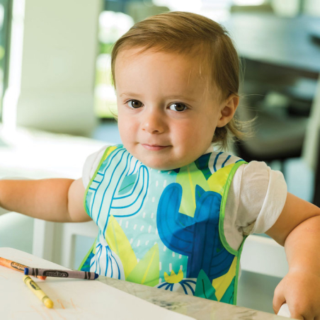 Tiny Twinkle Mess-proof Apron Bib, S - Saguaro