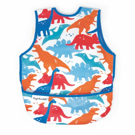 Tiny Twinkle Mess-proof Apron Bib, S - Red Dino