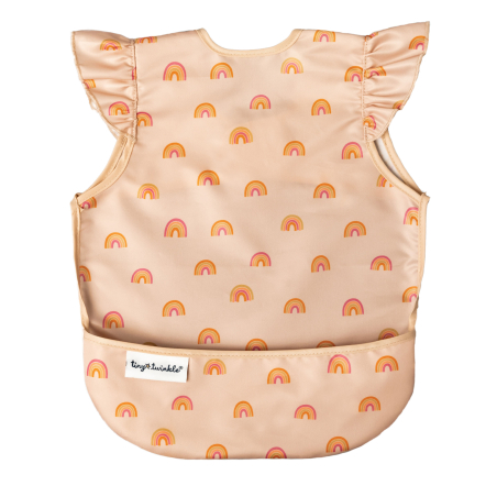 Tiny Twinkle Mess-proof Apron Bib Ruffle, S - Boho Rainbow