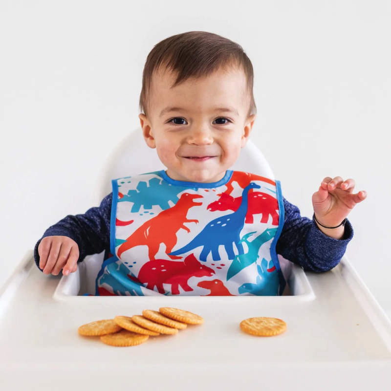 Tiny Twinkle Mess-proof Apron Bib, S - Red Dino