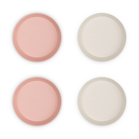 Citron Súprava tanierov z bio materiálu, 4ks - ružová / krémová