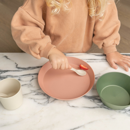 Citron Súprava tanierov z bio materiálu, 4ks - ružová / krémová