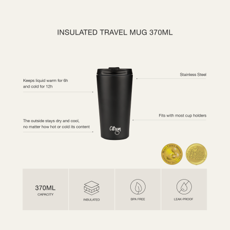 Citron Coffee Mug 370 ML - Black