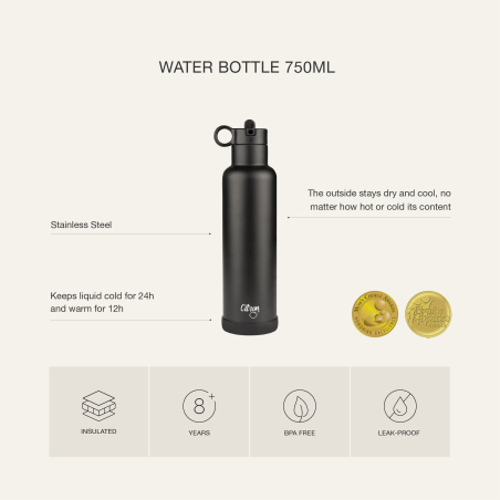 Citron Water Bottle 750 ml (Stainless Steel) - Dark Blue