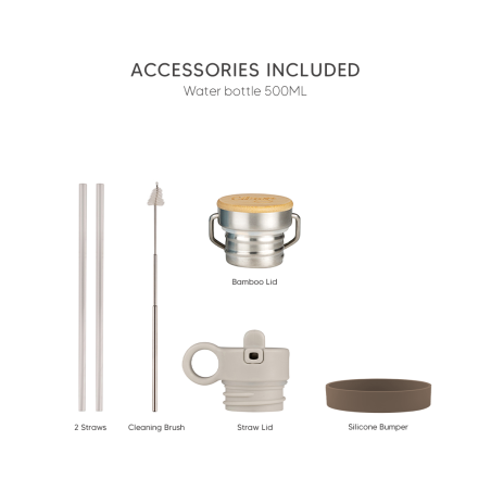 Citron Nerezová lahev na vodu 500 ml - Brown