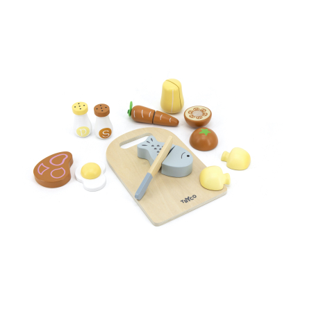 TRYCO Wooden Chopping Board With Food