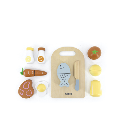 TRYCO Wooden Chopping Board With Food