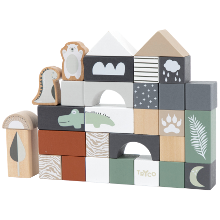 TRYCO Drevené kocky, 50 kusov
