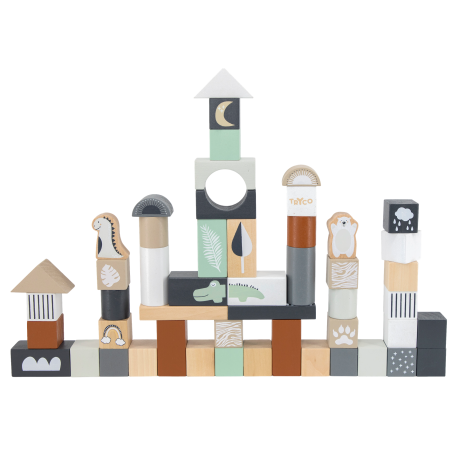 TRYCO Drevené kocky, 50 kusov