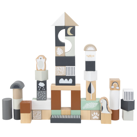 TRYCO Drevené kocky, 50 kusov