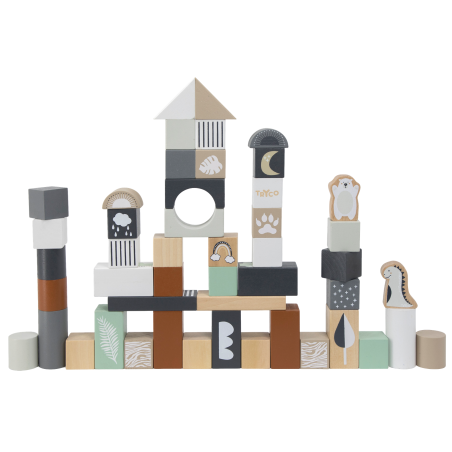 TRYCO Drevené kocky, 50 kusov