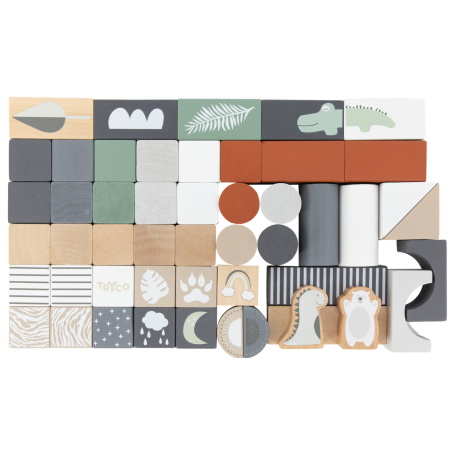 TRYCO Drevené kocky, 50 kusov