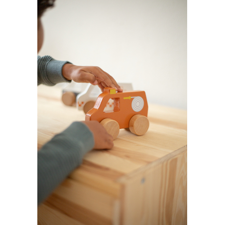 TRYCO Wooden Fire Truck Toy