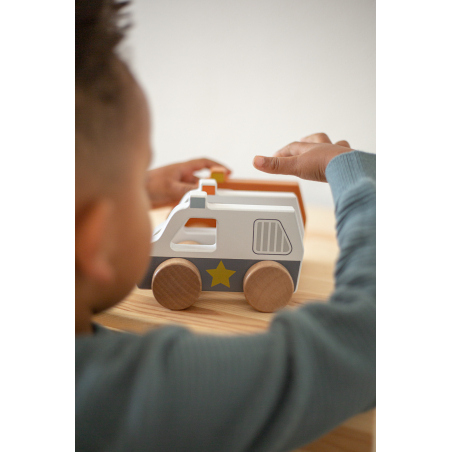 TRYCO Wooden Police Car Toy
