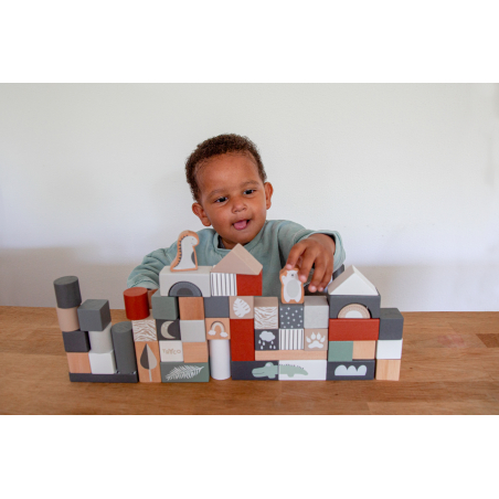 TRYCO Drevené kocky, 50 kusov