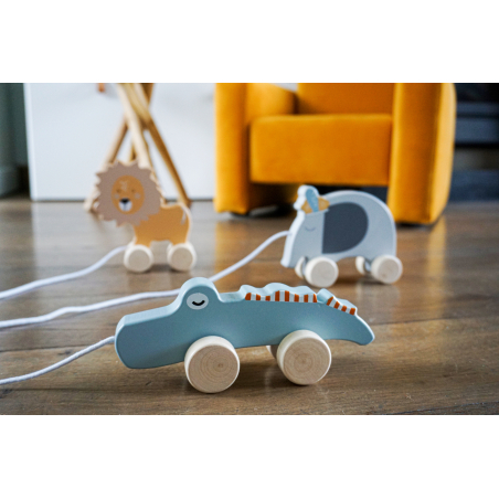 TRYCO Wooden Crocodile Pull-Along Toy
