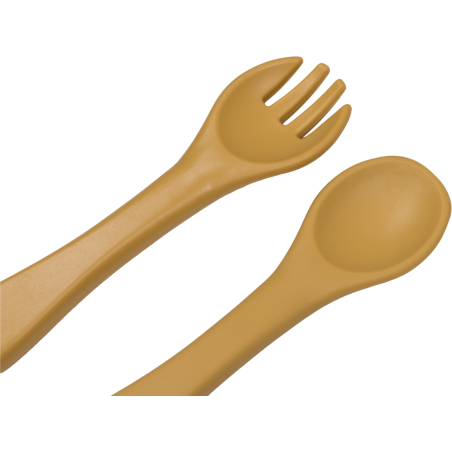 TRYCO Silikónová lyžička & vidlička, Honey Gold