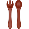 TRYCO Silicone Spoon and Fork Set, Dark Rust