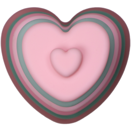 Label Label Silikónová stohovacia veža Srdiečka, ružová