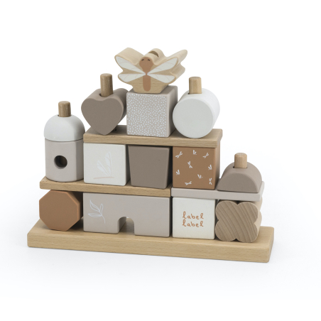 Label Label Drevené kocky Domček, Nougat