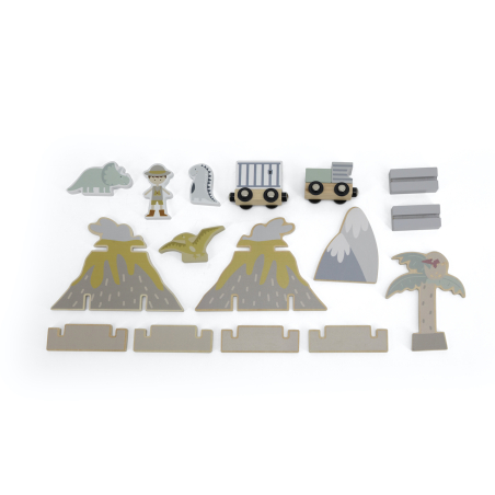 TRYCO Wooden Trainset Extension Dinosaurs