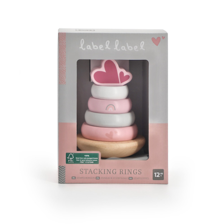Label Label Balanční stohovací kroužky, růžové