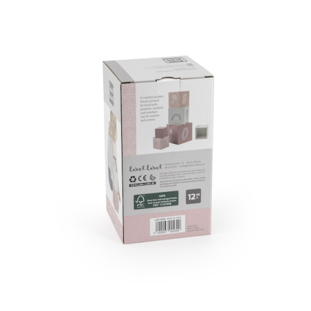 Label Label Stohovateľné kocky Čísla, ružové