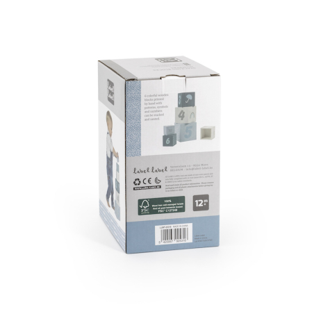 Label Label Stohovateľné kocky Čísla, modré