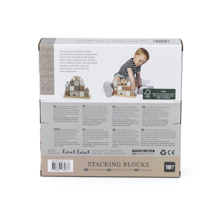 Label Label Drevené kocky Domček, Nougat