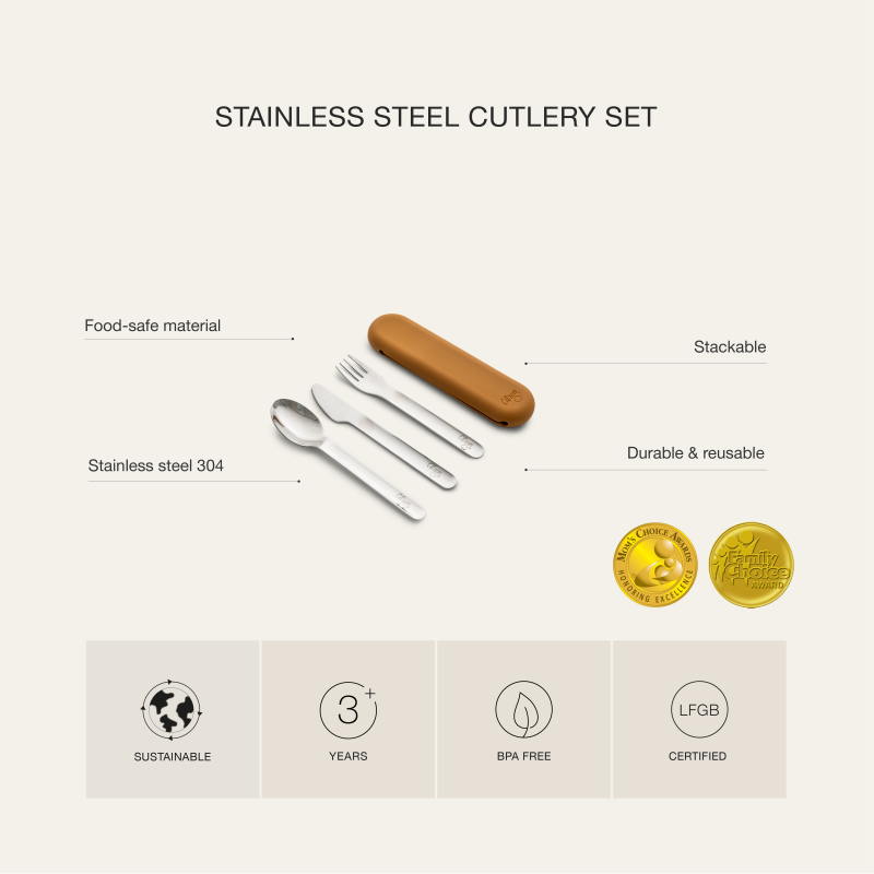 Citron Cutlery Set with Silicon Case - Brick