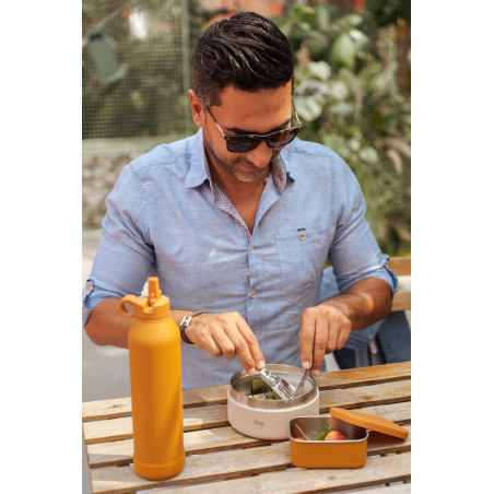 Citron Stainless Steel Food Jar 400ml - Beige