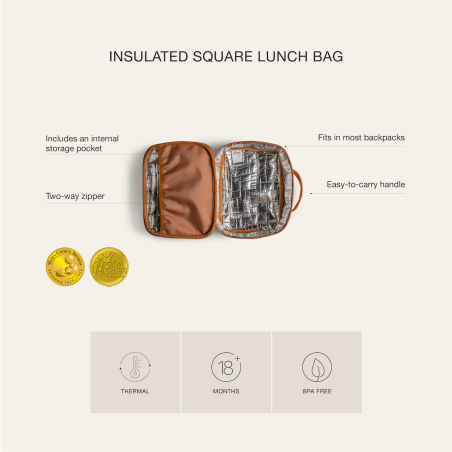 Citron Thermal Square Lunch Bag - Caramel