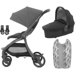 copy of BabyStyle Egg Quail 2019 kočárek + korba + adaptéry, Quantum Grey/ Silver