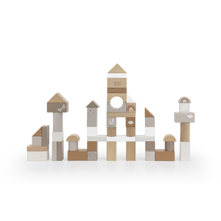 Label Label Drevené kocky 50 ks, Nougat