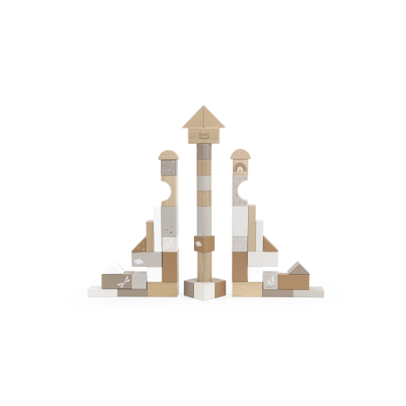 Label Label Drevené kocky 50 ks, Nougat