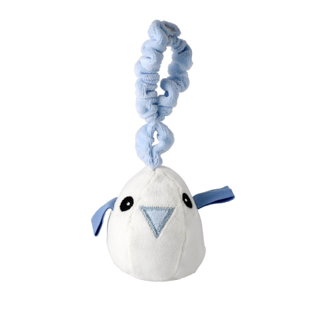 Maud n Lil Musical chick rattle with cuff, blue