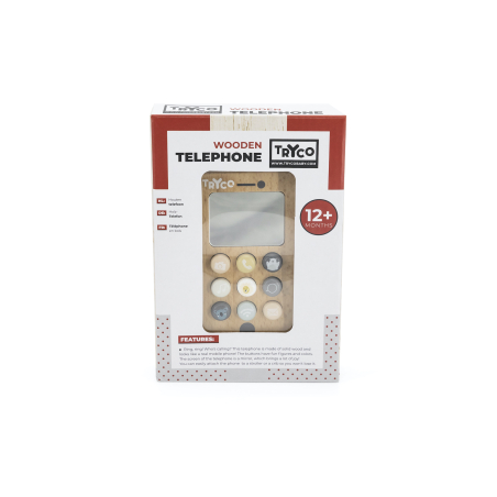 TRYCO Drevený mobilný telefón