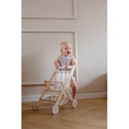 TRYCO Dřevěný kočárek pro panenky